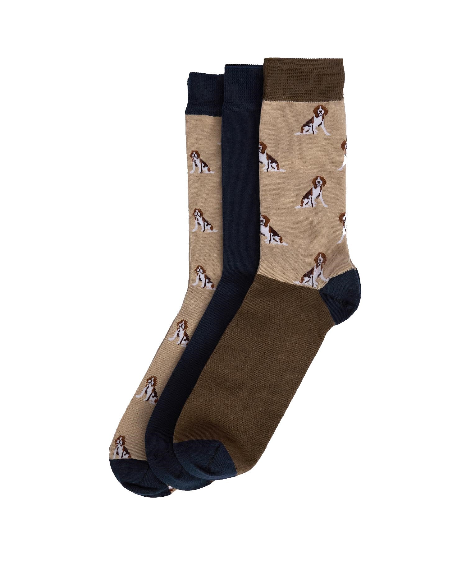 Barbour Beagle Dog Socks Gift Box Stone