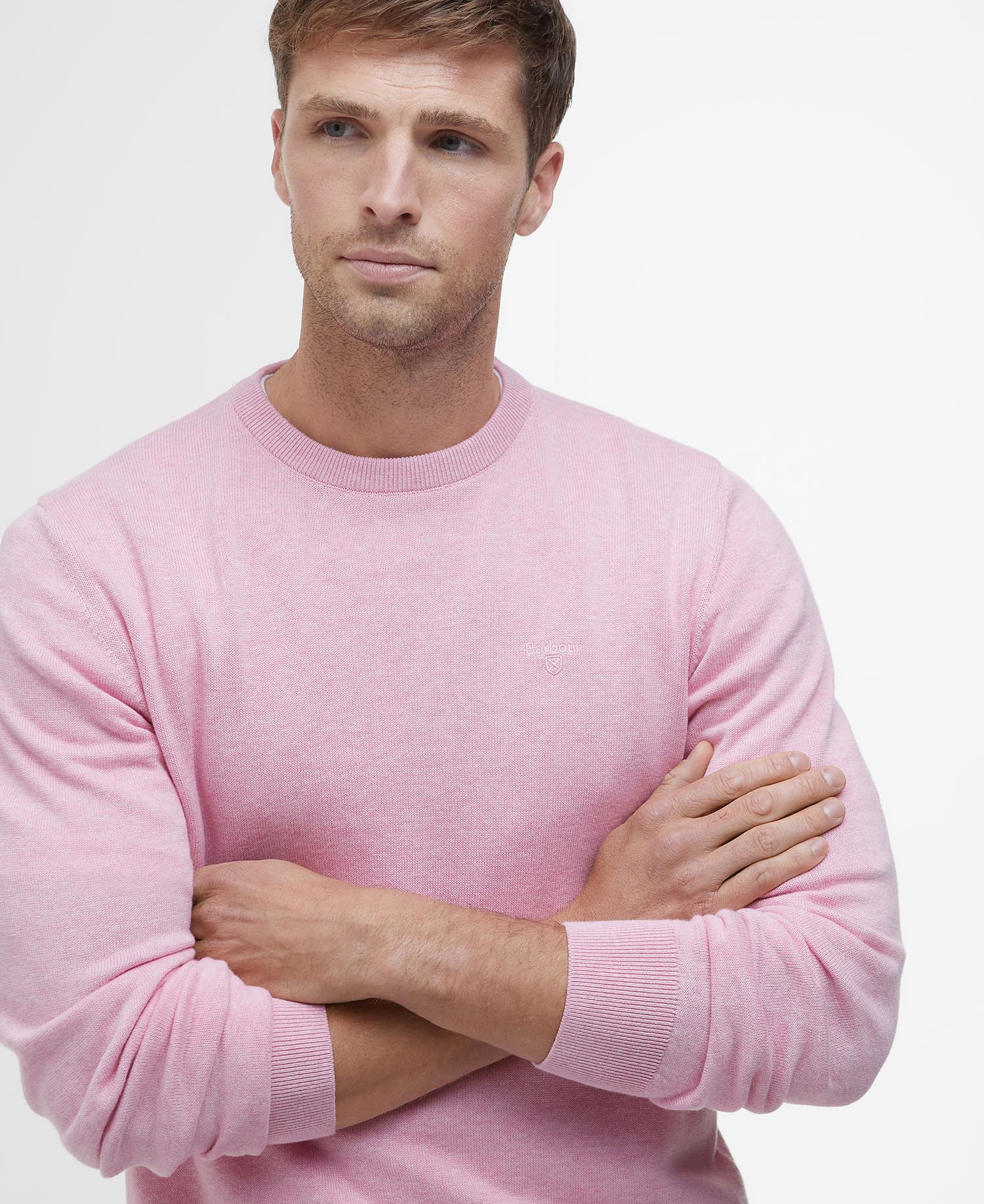 Barbour Pink Pima Cotton Crew Neck Jumper