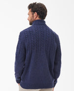 Load image into Gallery viewer, Barbour Duffle Knitted Rollneck Jumper Denim

