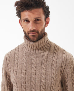 Barbour Duffle Knitted Rollneck Jumper Stone