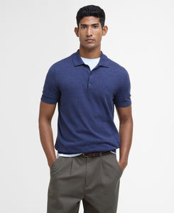 Barbour Navy Buston Short Sleeve Knitted Polo Shirt