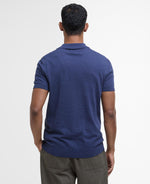 Load image into Gallery viewer, Barbour Navy Buston Short Sleeve Knitted Polo Shirt
