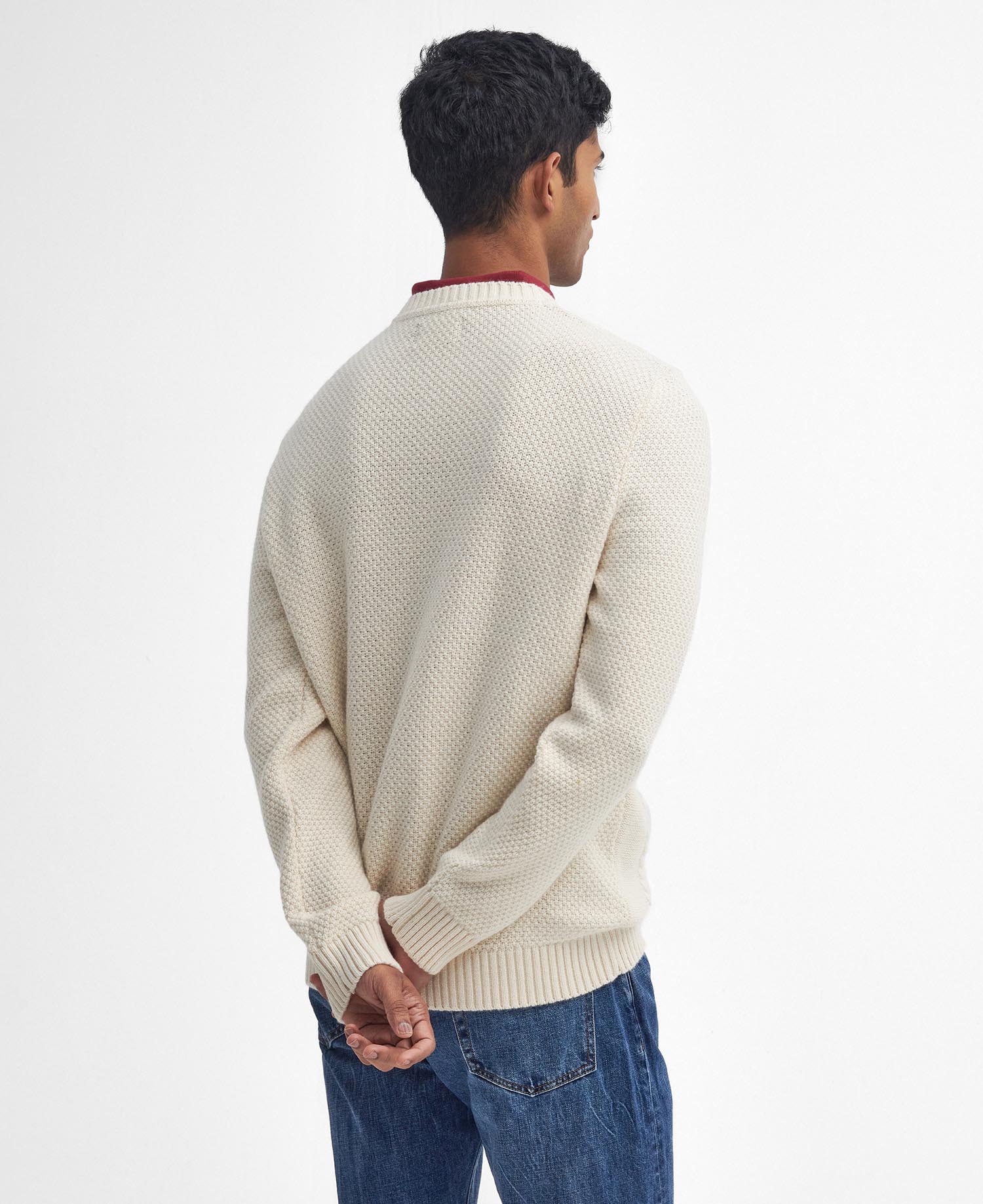 White Cable Crew Neck Sweater