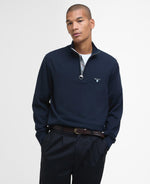 Load image into Gallery viewer, Barbour Navy Lingwood Compact Cotton Half Zip Sweater
