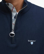 Load image into Gallery viewer, Barbour Navy Lingwood Compact Cotton Half Zip Sweater
