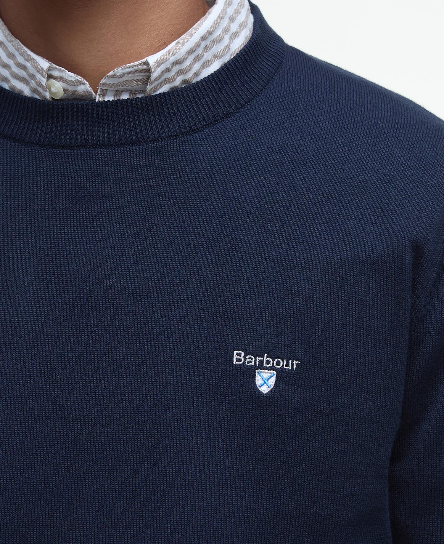 Barbour Navy Lingwood Compact Cotton Crew Neck Sweater