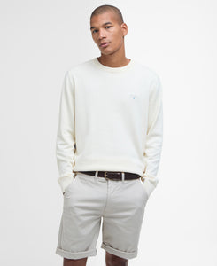 Barbour White Lingwood Compact Cotton Crew Neck Sweater