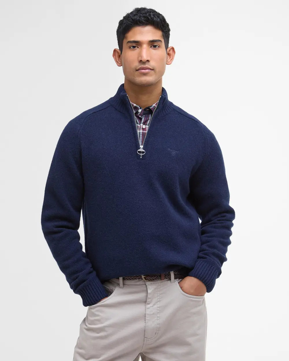 Navy Grangetown Half Zip Sweater