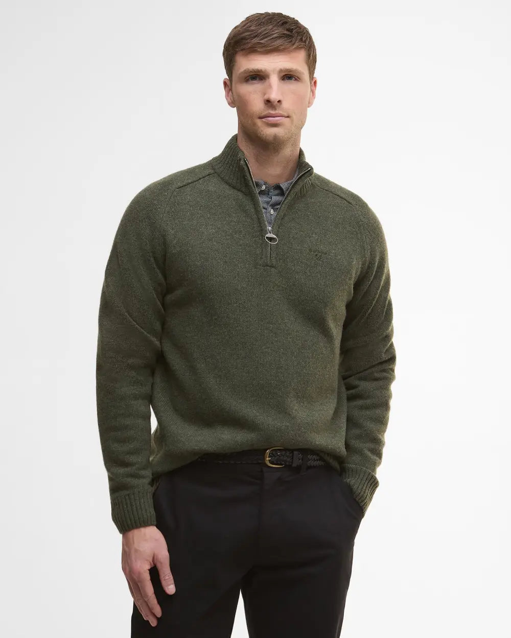 Olive Grangetown Half Zip Sweater