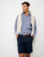 Load image into Gallery viewer, Marine Gingham Check Shirt
