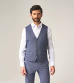 Load image into Gallery viewer, Blue Herringbone Tweed Jude Waistcoat
