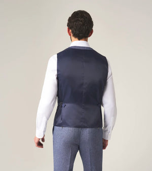 Blue Herringbone Tweed Jude Waistcoat