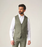 Load image into Gallery viewer, Sage Herringbone Tweed Jude Waistcoat
