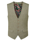 Load image into Gallery viewer, Sage Herringbone Tweed Jude Waistcoat
