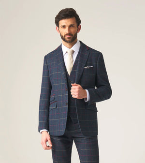 Navy Check Tweed Doyle Jacket