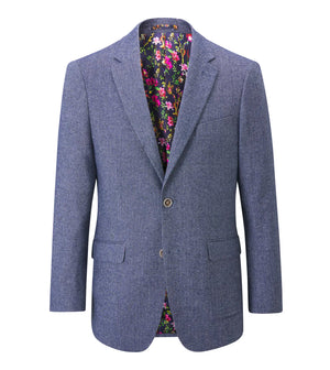Blue Herringbone Tweed Jude Jacket