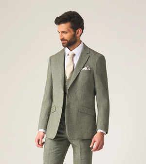 Sage Herringbone Tweed Jude Jacket