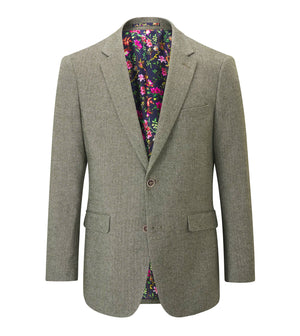 Sage Herringbone Tweed Jude Jacket
