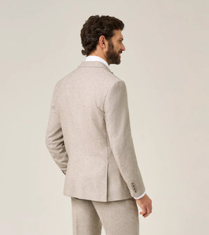 Stone Herringbone Tweed Jude Jacket