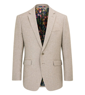 Stone Herringbone Tweed Jude Jacket