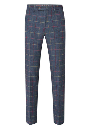 Navy Check Tweed Doyle Trousers