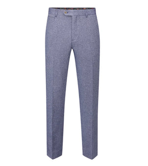 Blue Herringbone Tweed Jude Trousers