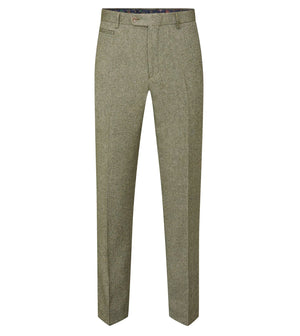 Sage Herringbone Tweed Jude Trousers