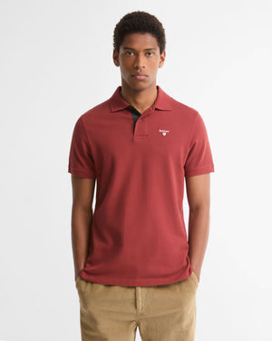 Burgundy Tartan Pique Polo Shirt