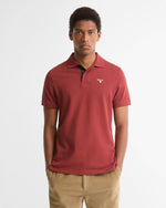 Load image into Gallery viewer, Burgundy Tartan Pique Polo Shirt
