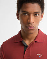Load image into Gallery viewer, Burgundy Tartan Pique Polo Shirt
