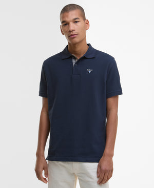 Navy Tartan Pique Polo Shirt