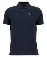 Load image into Gallery viewer, Navy Tartan Pique Polo Shirt
