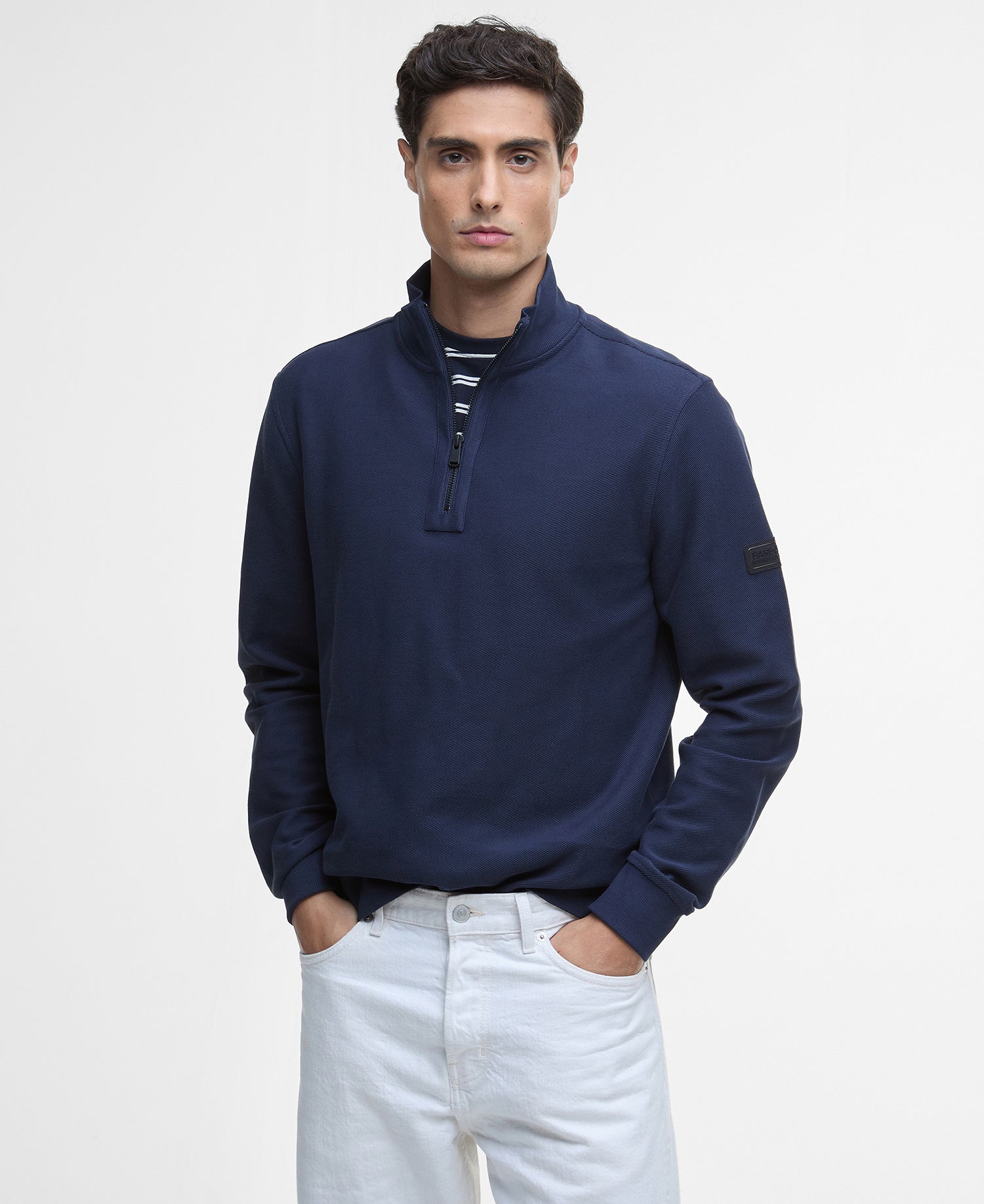 Barbour International Navy Samuel Funnel Neck