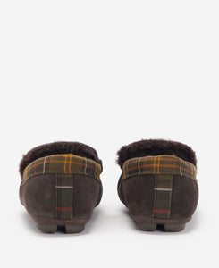 Barbour Monty Suede Slippers Brown