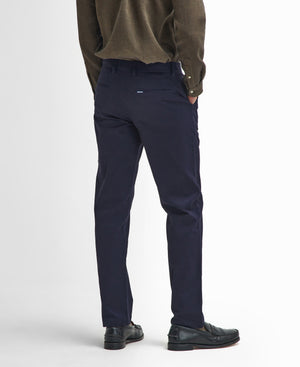 Navy Sueded Sateen Trousers