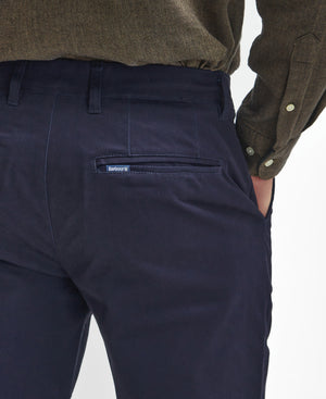 Navy Sueded Sateen Trousers