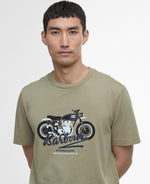 Load image into Gallery viewer, Barbour International Olive Stonebridge Graphic T-Shirt
