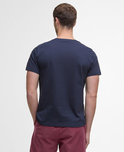 Barbour Navy Tartan Trim Pique T-Shirt