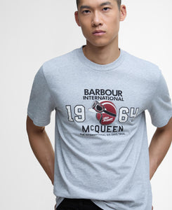 Barbour International Grey Giles Steve McQueen Graphic T-Shirt