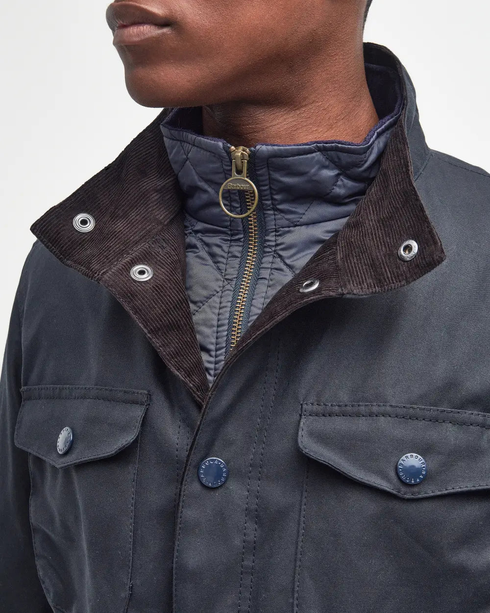 Navy Ogston Wax Jacket