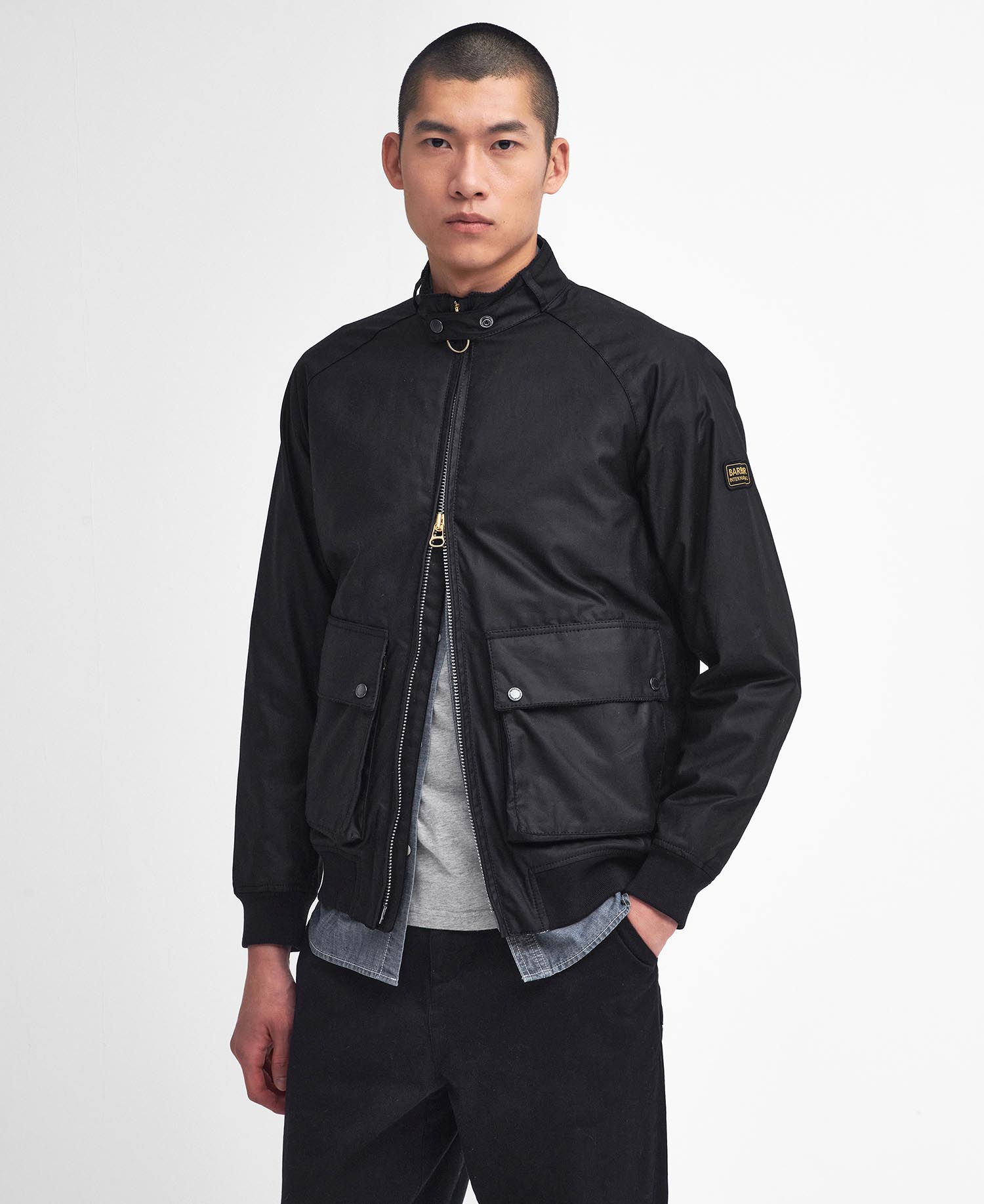 Barbour Black International Craggan Waxed Jacket