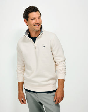 Cream Classic Half Zip Sweatshirt