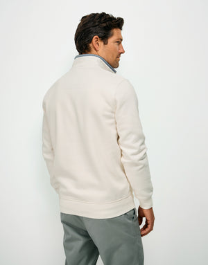 Cream Classic Half Zip Sweatshirt