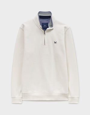 Cream Classic Half Zip Sweatshirt