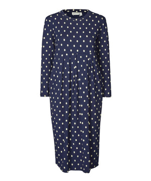 Navy Polka Dot Dress