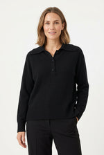 Load image into Gallery viewer, Black Knit Fayena Polo
