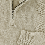 Load image into Gallery viewer, Franco Ponti Massoti Fine Merino Wool Half Zip Beige
