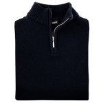 Load image into Gallery viewer, Franco Ponti Massoti Fine Merino Wool Half Zip Navy
