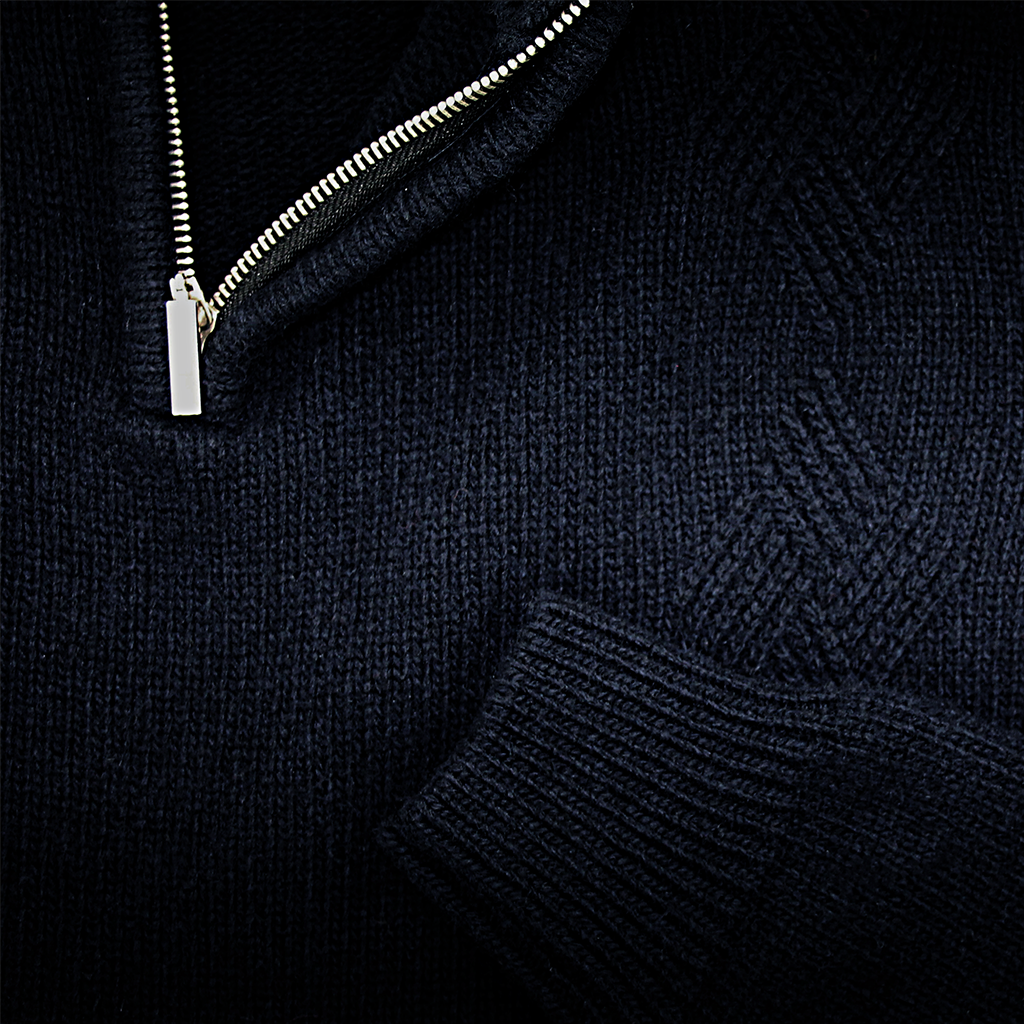 Franco Ponti Massoti Fine Merino Wool Half Zip Navy