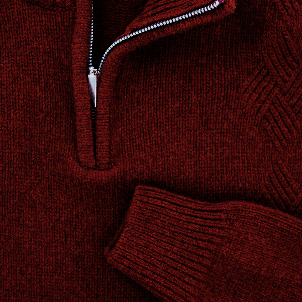 Franco Ponti Massoti Fine Merino Wool Half Zip Wine